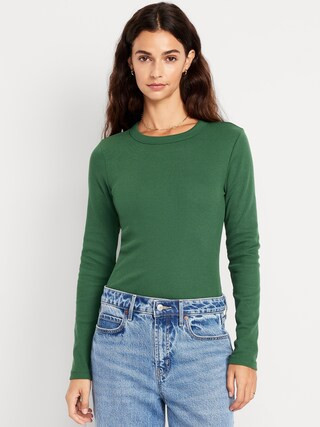 Snug Long-Sleeve Crew-Neck T-Shirt | Old Navy (US)