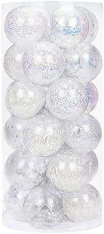 ZHMTang 2.36''/60mm Shatterproof Clear Christmas Ball Ornaments Decorative Xmas Baubles Delicate Bal | Amazon (US)