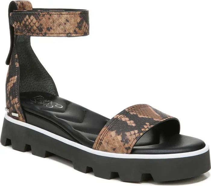 Umbria Snakeskin Print Ankle Strap Lug Sole Sandal | Nordstrom Rack