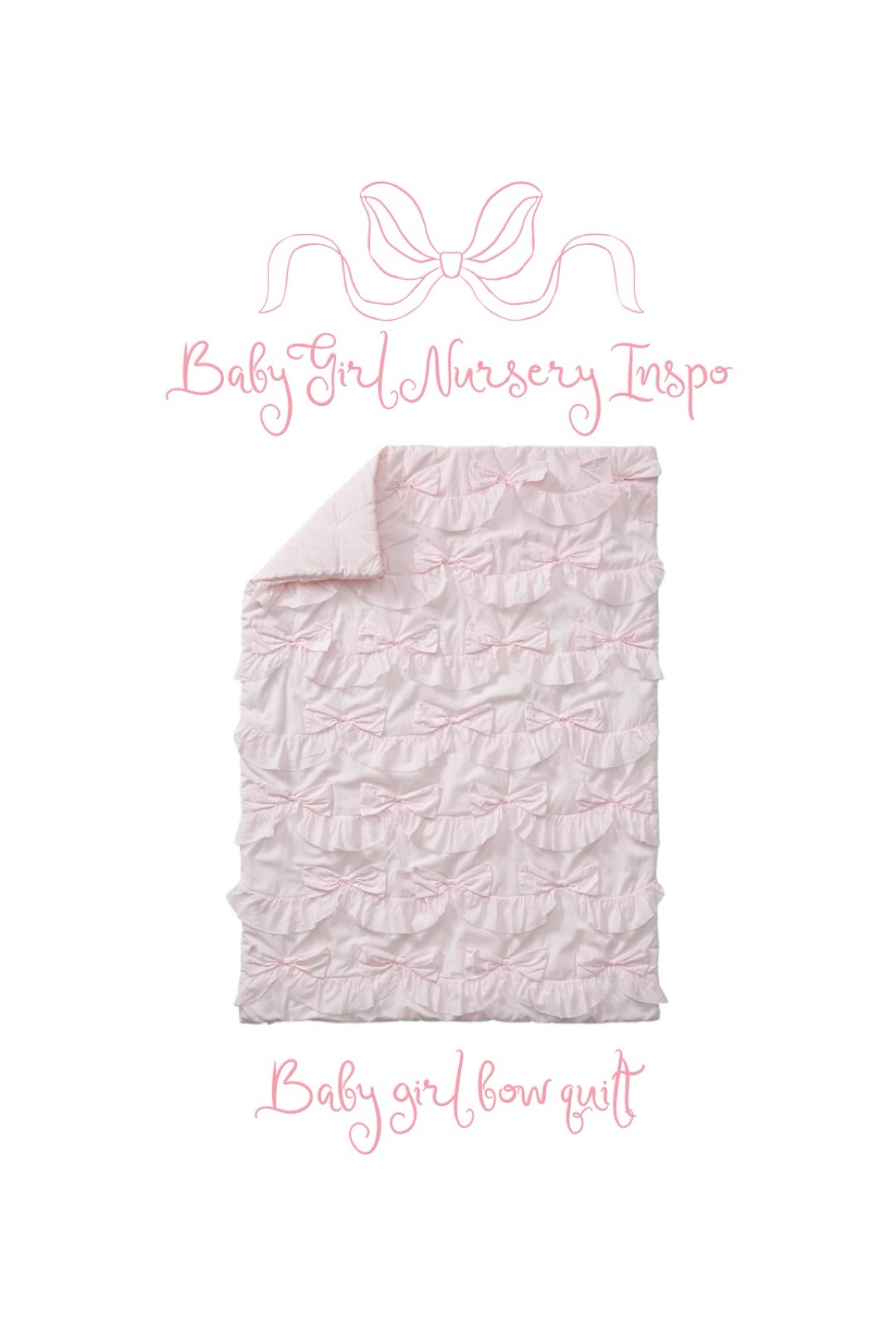 We just got this bow quilt for baby girls room from our first baby shower! We got her name embroidered as well 🎀💕 

Baby girl / baby girl nursery / nursery ideas / nursery decor / girl nursery decor / girl nursery ideas 

#LTKBaby