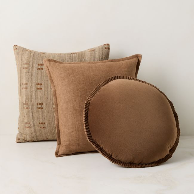 Organic Hues Throw Pillow Cover Set with Feather Down Inserts | CB2