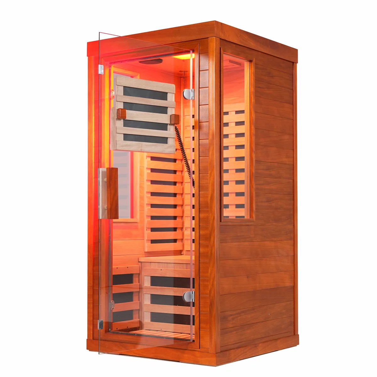 Orivane Modern Full Spectrum Infrared  Single Person Sauna with Red Light Therapy, Bluetooth Audi... | Wayfair North America