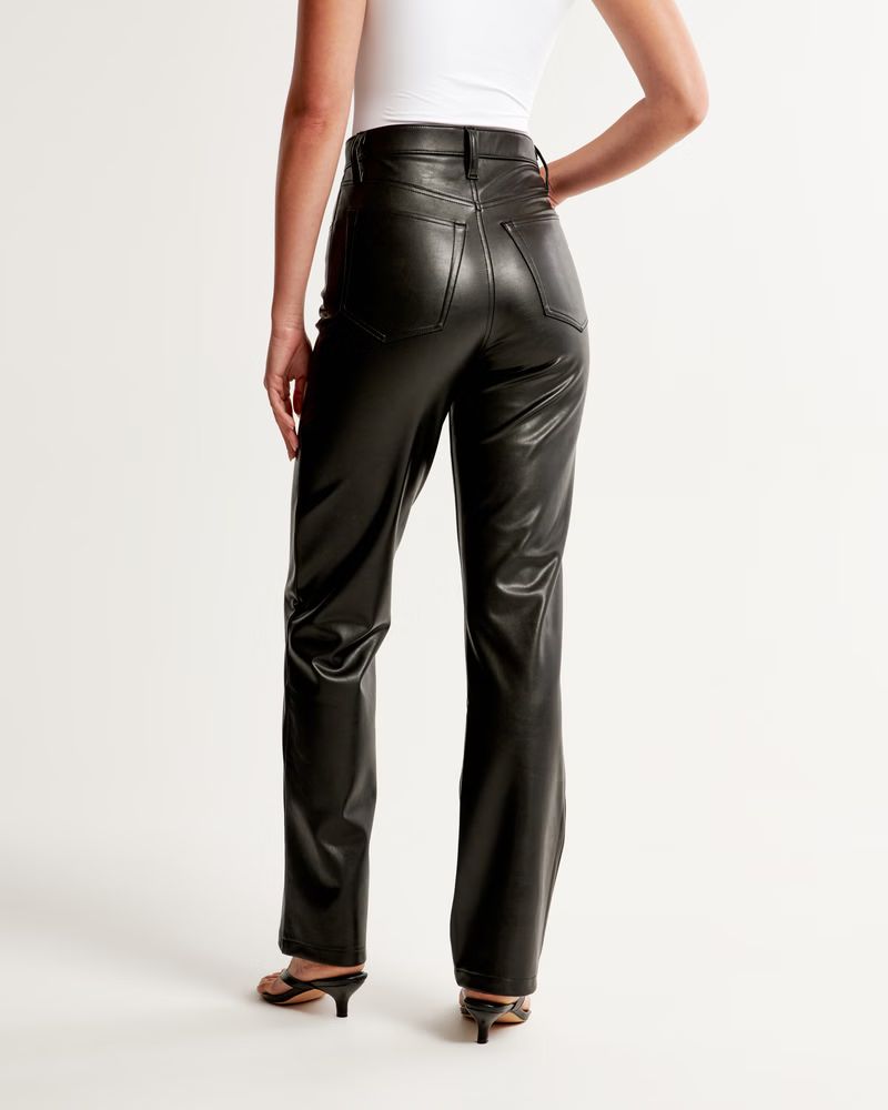Women's Vegan Leather 90s Straight Pant | Women's | Abercrombie.com | Abercrombie & Fitch (US)