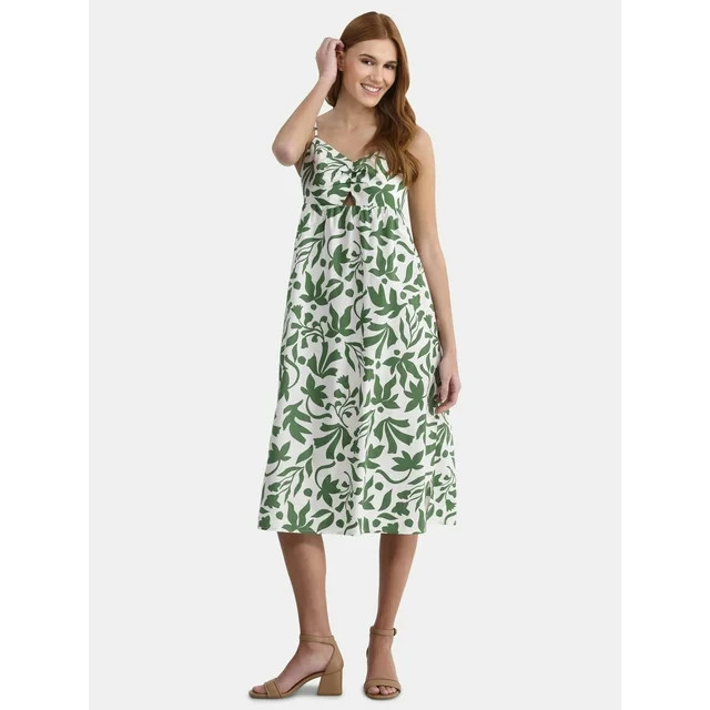 Time and Tru Women's Smocked Midi Dress, Sizes XS-XXXL | Walmart (US)