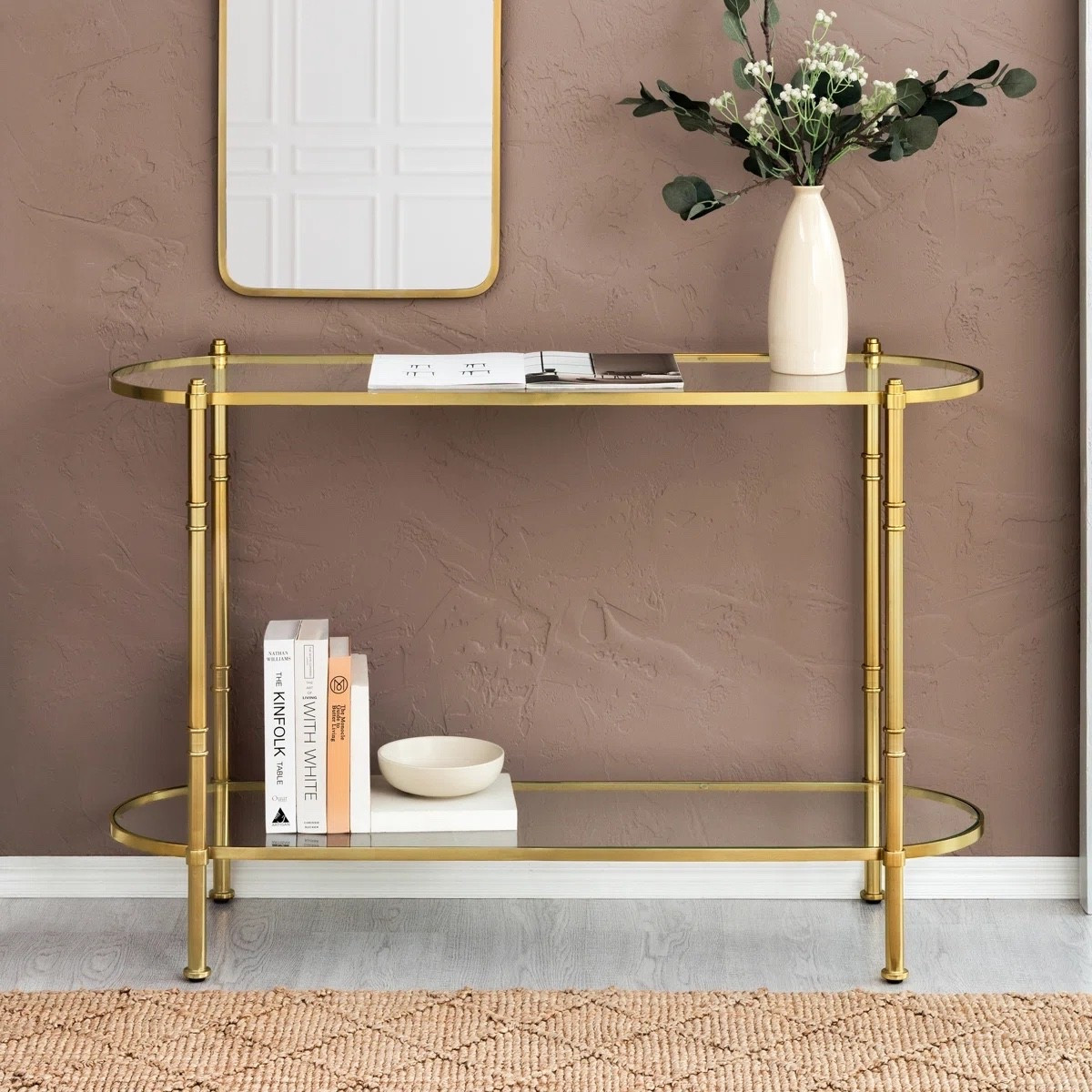 Tamsin 48" Tempered Glass and Metal 2-Tier Console Table

#LTKMothersDay #LTKxMadewell #LTKmorningroutine