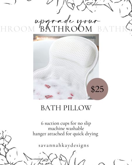 Bath pillow for tub with suction cups and quick dry mesh machine washable #amazon #bathpillow #tub #relaxation #giftidea

#LTKGiftGuide #LTKhome #LTKunder50