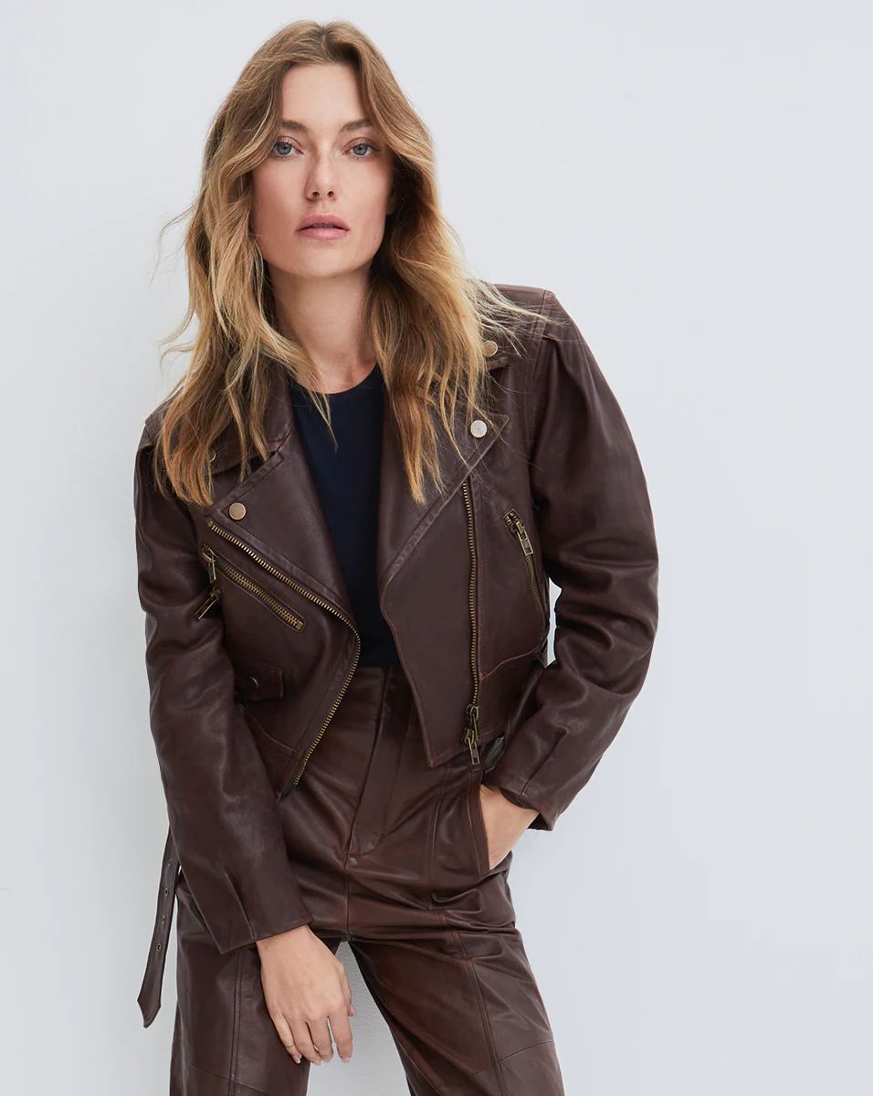 Marea Leather Moto Jacket | Veronica Beard