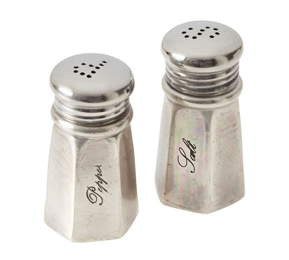 Antique Silver Sentiment Salt &amp;amp; Pepper Shakers | Pottery Barn (US)