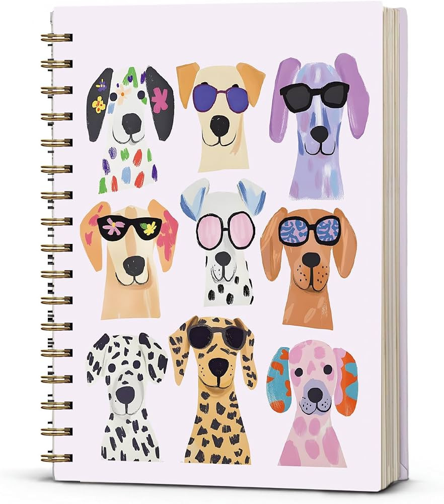 Funny Puppy Dog Spiral Notebook,Cute Dog Journal Notebooks for Girls,Cute Puppy Dog Diary School ... | Amazon (US)
