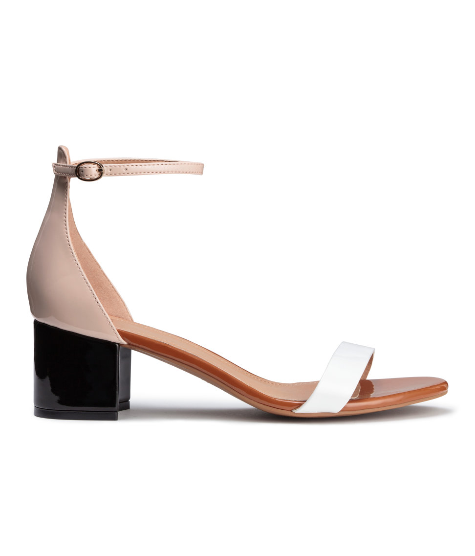 H&M - Ankle-strap Sandals - Powder/white - Ladies | H&M (US)