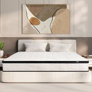 12 Inch Queen Mattress Size Hybrid Mattresses in a Box with Medium Firm Memory Foam and Individual Pocket Springs | The Home Depot