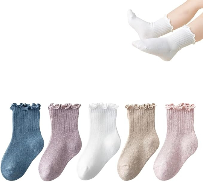 Baby Girls Socks Toddlers Ruffle Girl's Frilly Baby Summer Solid Mesh Crew Socks | Amazon (US)