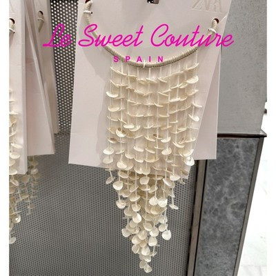 ZARA WOMAN NWT SS25 ECRU SHELL CORD NECKLACE 1070/201/712 | eBay US