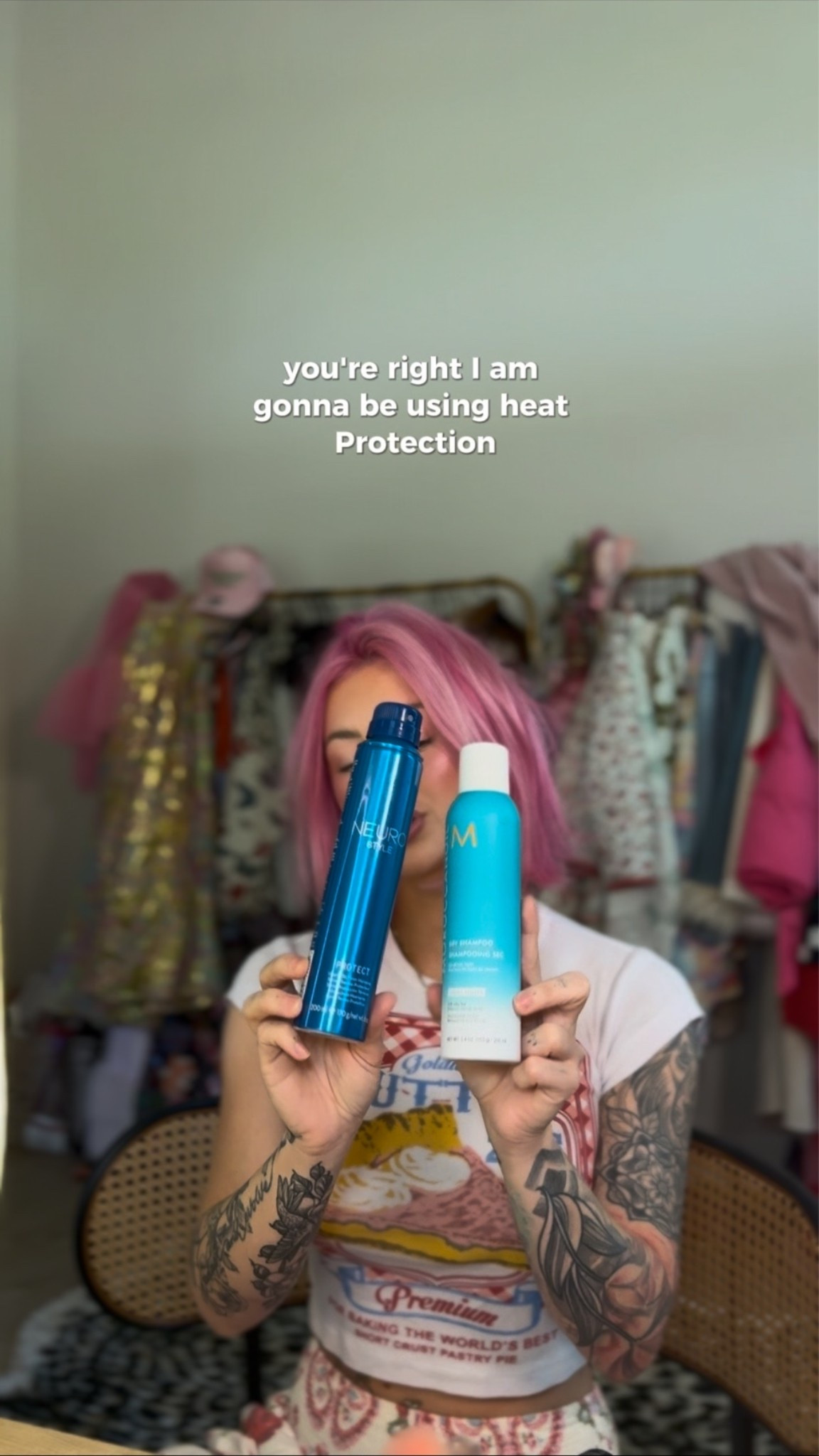 Heat protection and dry shampoo
