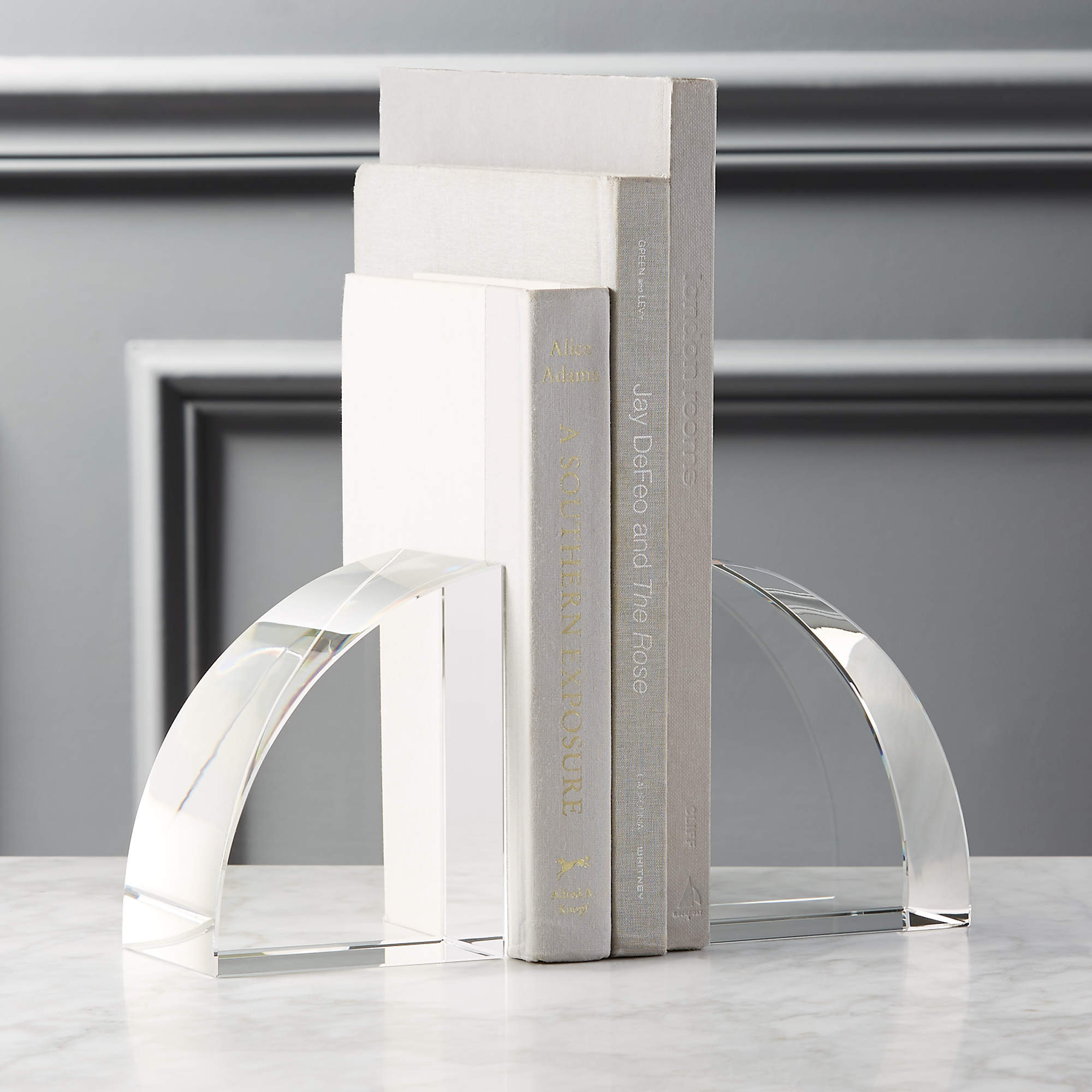 Modern Curved Crystal Glass Bookend + Reviews | CB2 | CB2