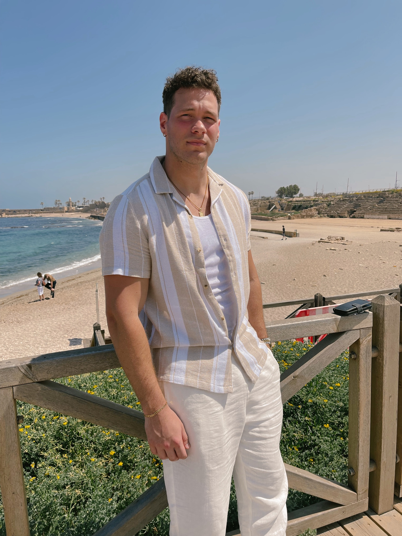 Men’s summer fit. Textured button down, men’s tank, white linen pants (sold out in white on ASOS but I linked similar ones. You can also check directly on Pull&Bear). 

#LTKstyletip #LTKunder100 #LTKmens