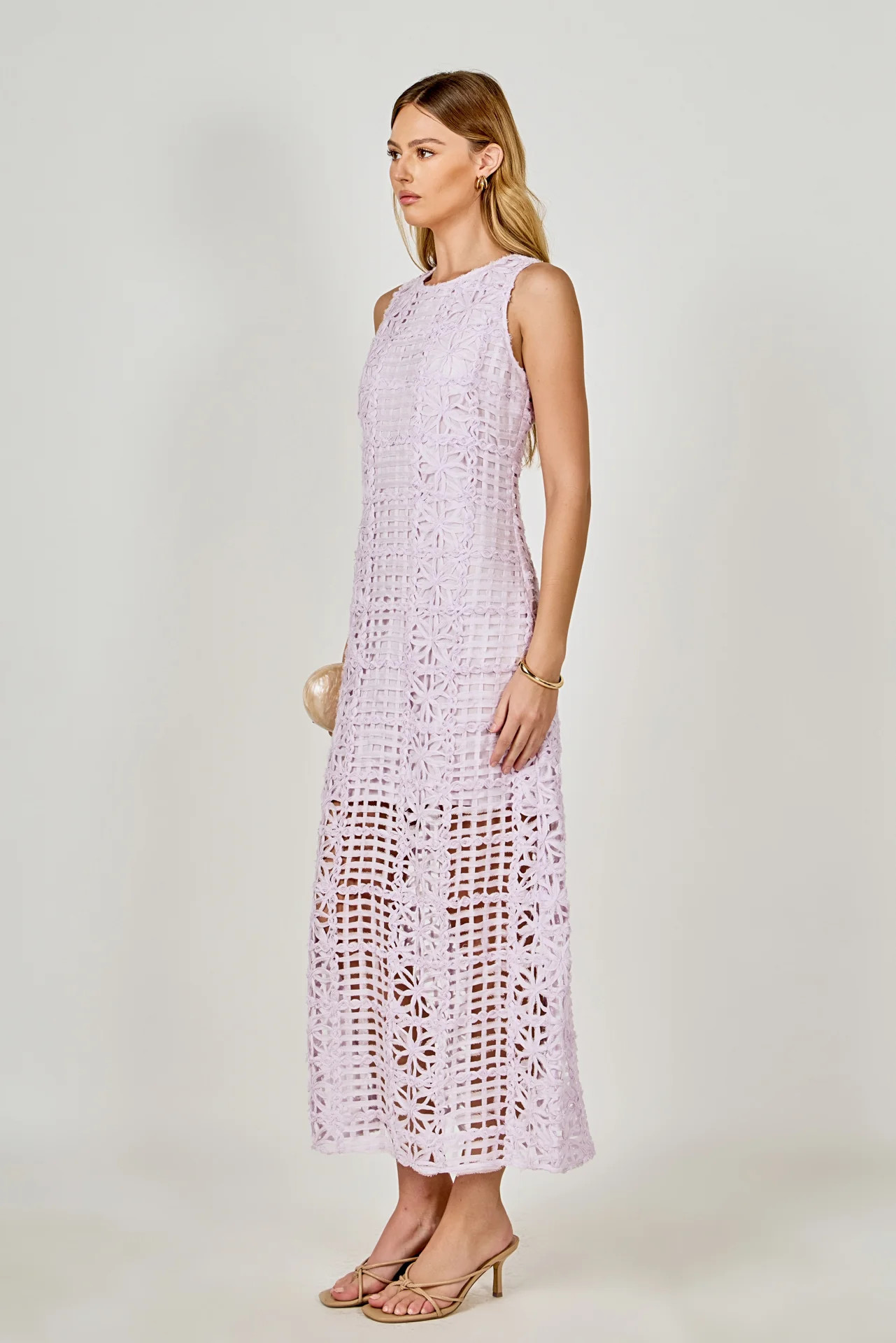 Textured Sleeveless Maxi Dress | Endless Rose
