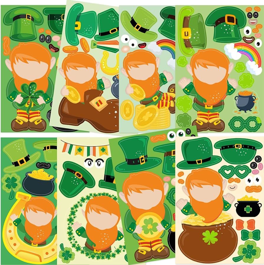 St. Patrick's Day Stickers for Kids 48 Pcs Make Your Own St. Patrick's Day Sticker Sheets Home Cl... | Amazon (US)