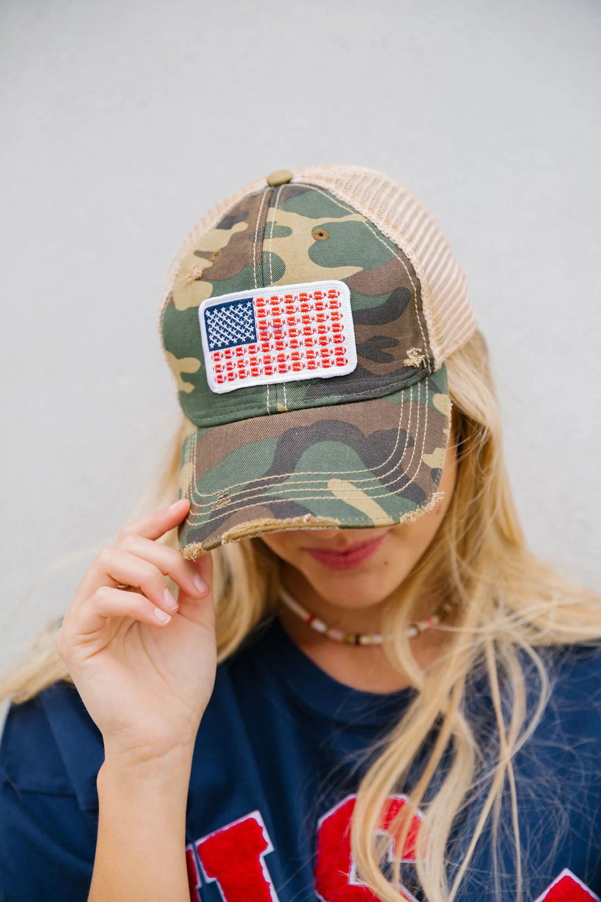 CAMO FLAG PATCH HAT | Judith March