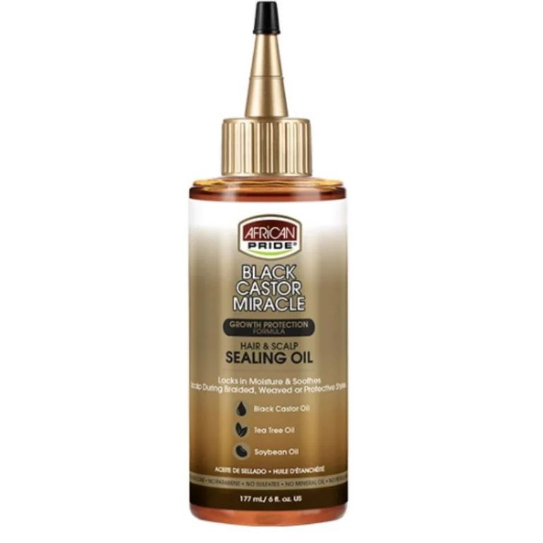 African Pride Black Castor Miracle Hair & Scalp Sealing Oil with Castor, Tea Tree & Soybean Oil, ... | Walmart (US)