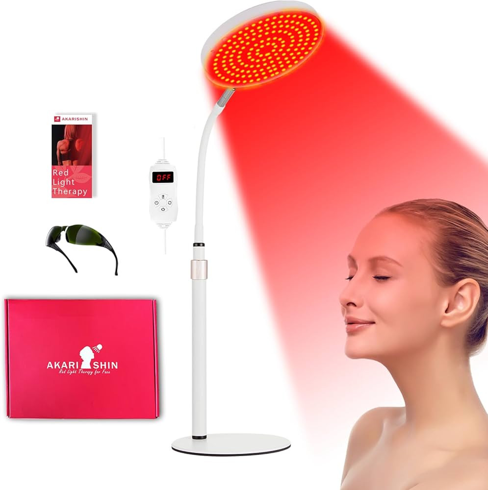 Red Light Therapy Lamp for Face- Facial and Body Treatment with Adjustable Height Stand, 120 LEDs... | Amazon (US)
