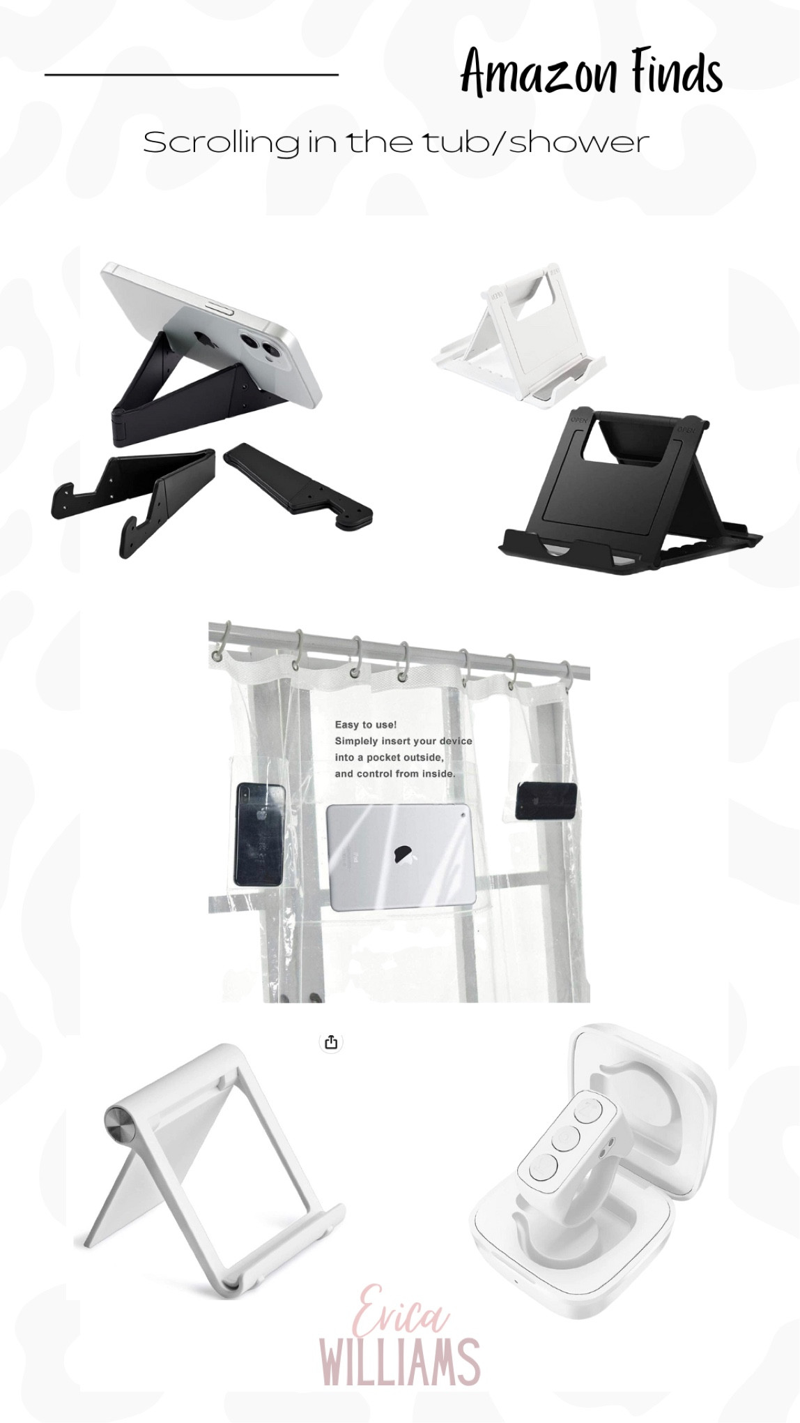 Shower scrolling. TikTok scrolling remote. Electronics shower curtain. Phone stand. Shower curtain with waterproof pockets  

#LTKhome #LTKunder50 #LTKFind