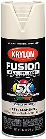 Krylon K02799007 Fusion All-In-One Spray Paint for Indoor/Outdoor Use, Matte Clamshell Off-White | Amazon (US)