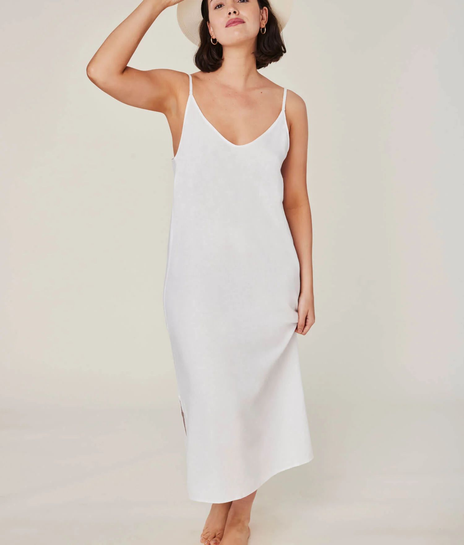 The Barreta Dress - Linen - Coconut | Andie Swim