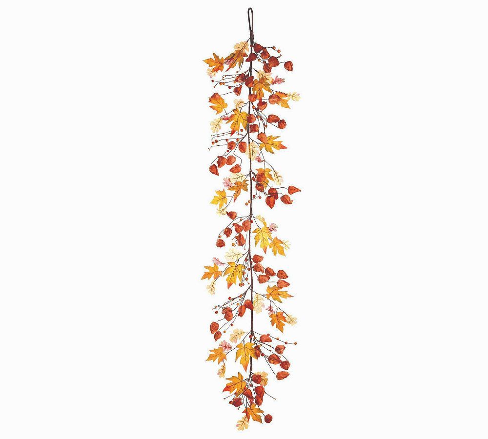 Faux Maple Lantern and Flower Garland | Pottery Barn (US)