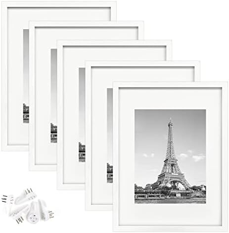 upsimples 12x16 Picture Frame Set of 5,Display Pictures 8.5x11 with Mat or 12x16 Without Mat,Wall... | Amazon (US)
