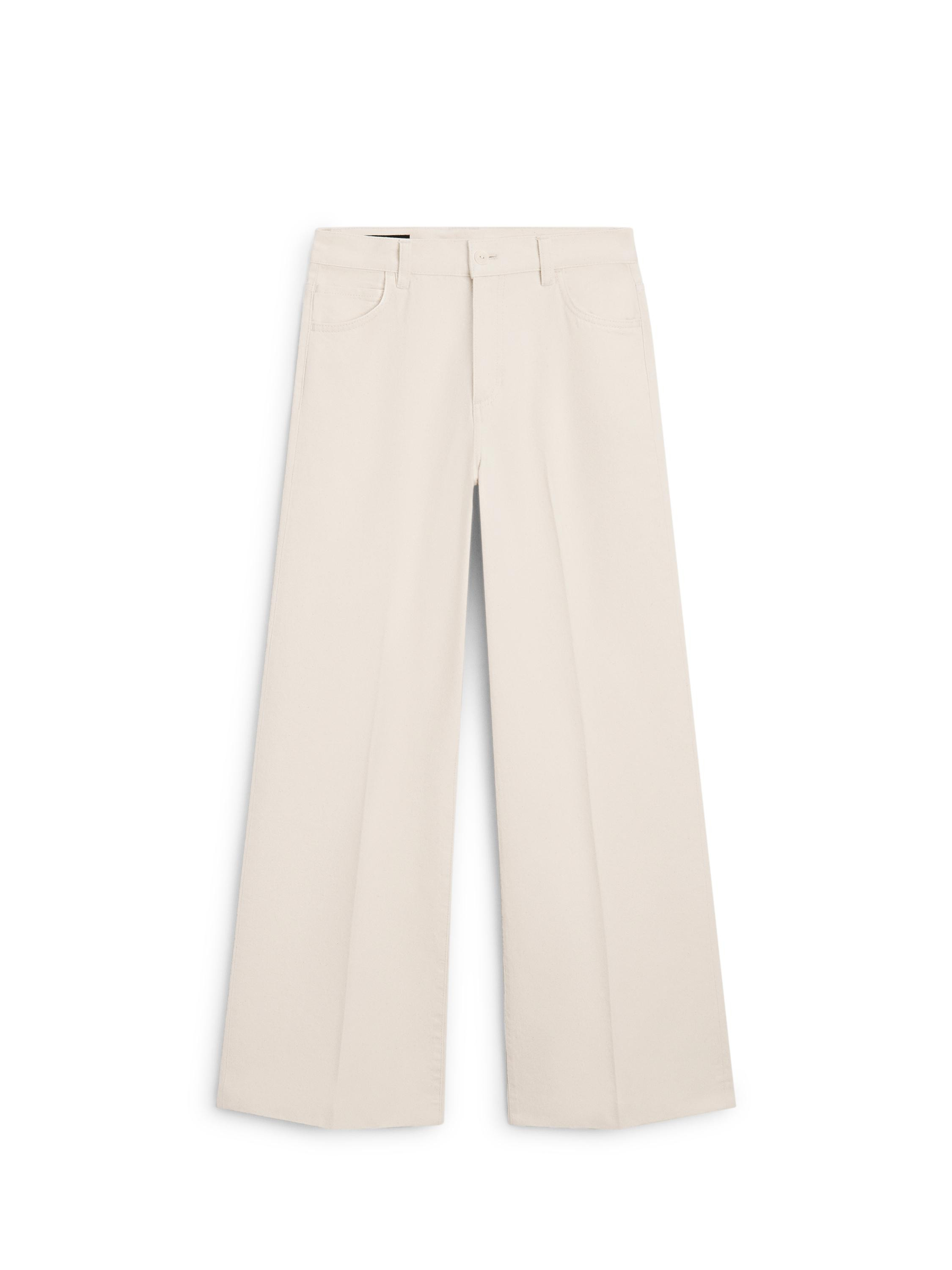 High-waist palazzo jeans - CREAM | Massimo Dutti UK