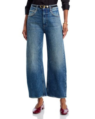 Arellia High Rise Ankle Seamed Barrel Jeans in Stones | Bloomingdale's (US)