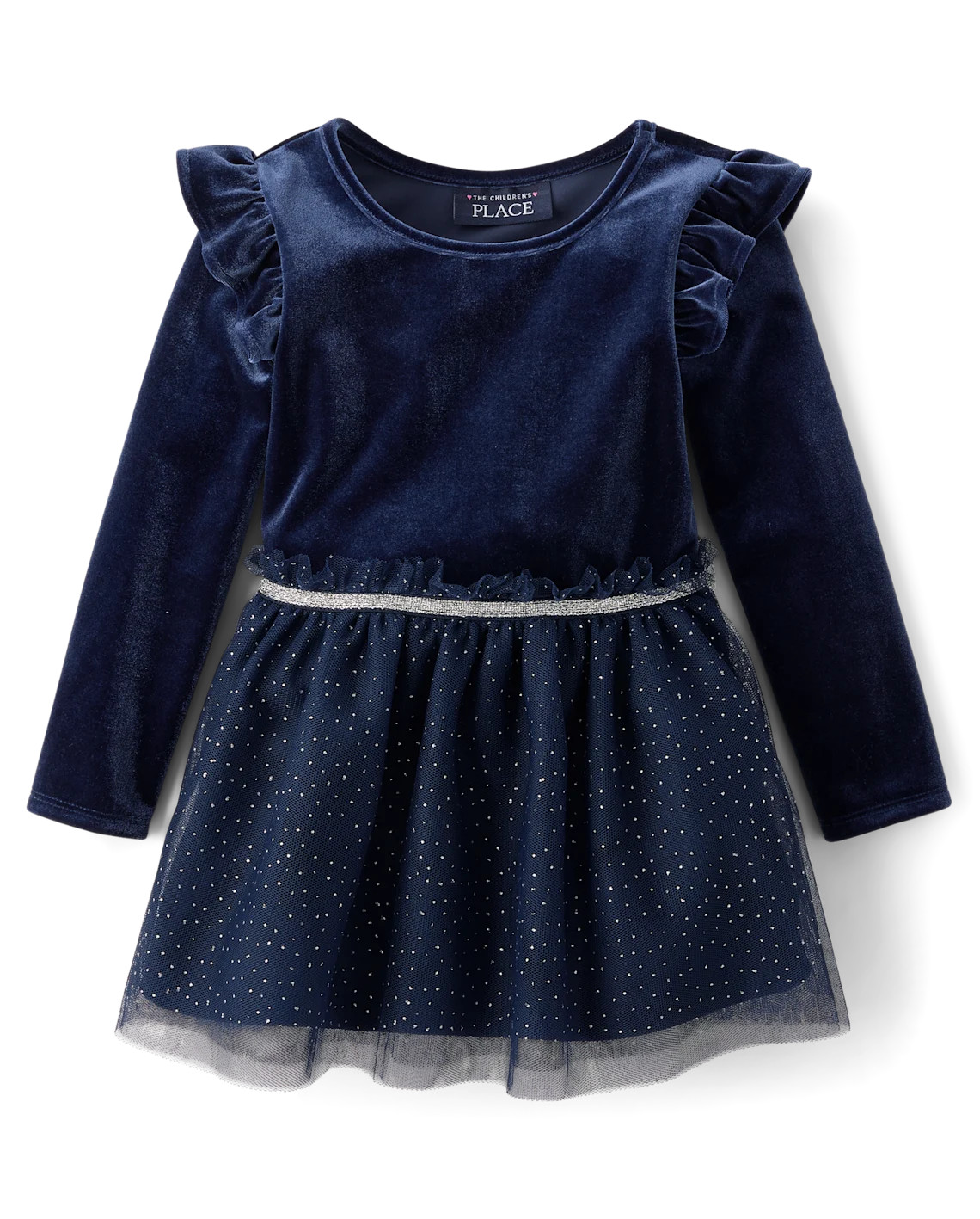 Baby And Toddler Girls Velour Glitter Star Tutu Dress - blue | The Children's Place