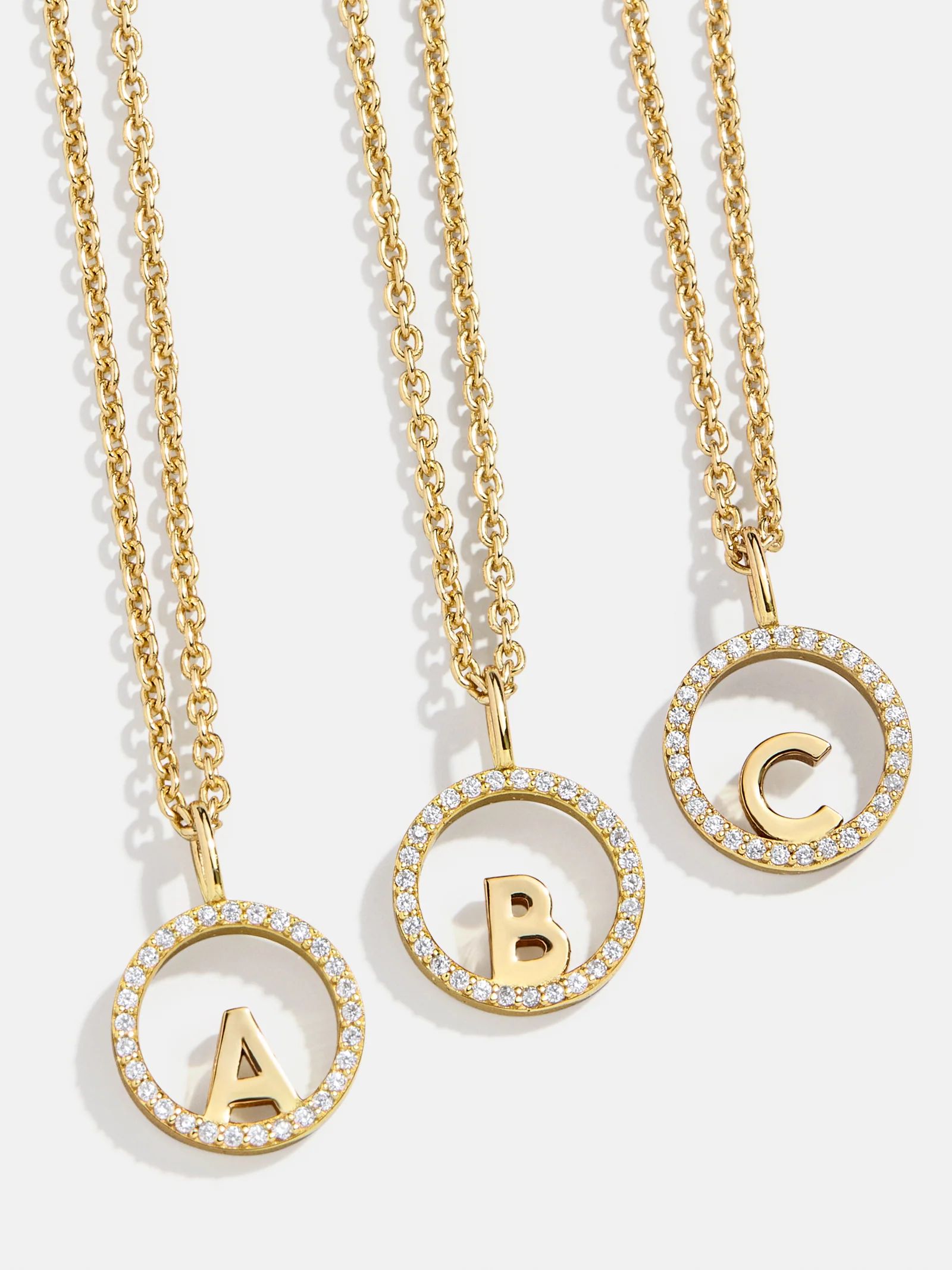 18K Gold Floating Initial Necklace - Clear/Gold | BaubleBar (US)