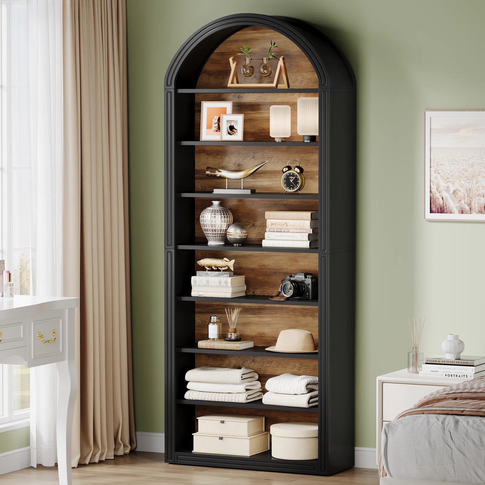 78.7" Tall White Arched Bookcase | Wayfair North America