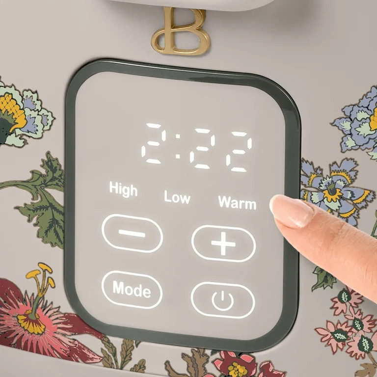 Beautiful 4 Qt Digital Slow Cooker with Hinged Locking Lid, Wildflower Porcini by Drew Barrymore | Walmart (US)