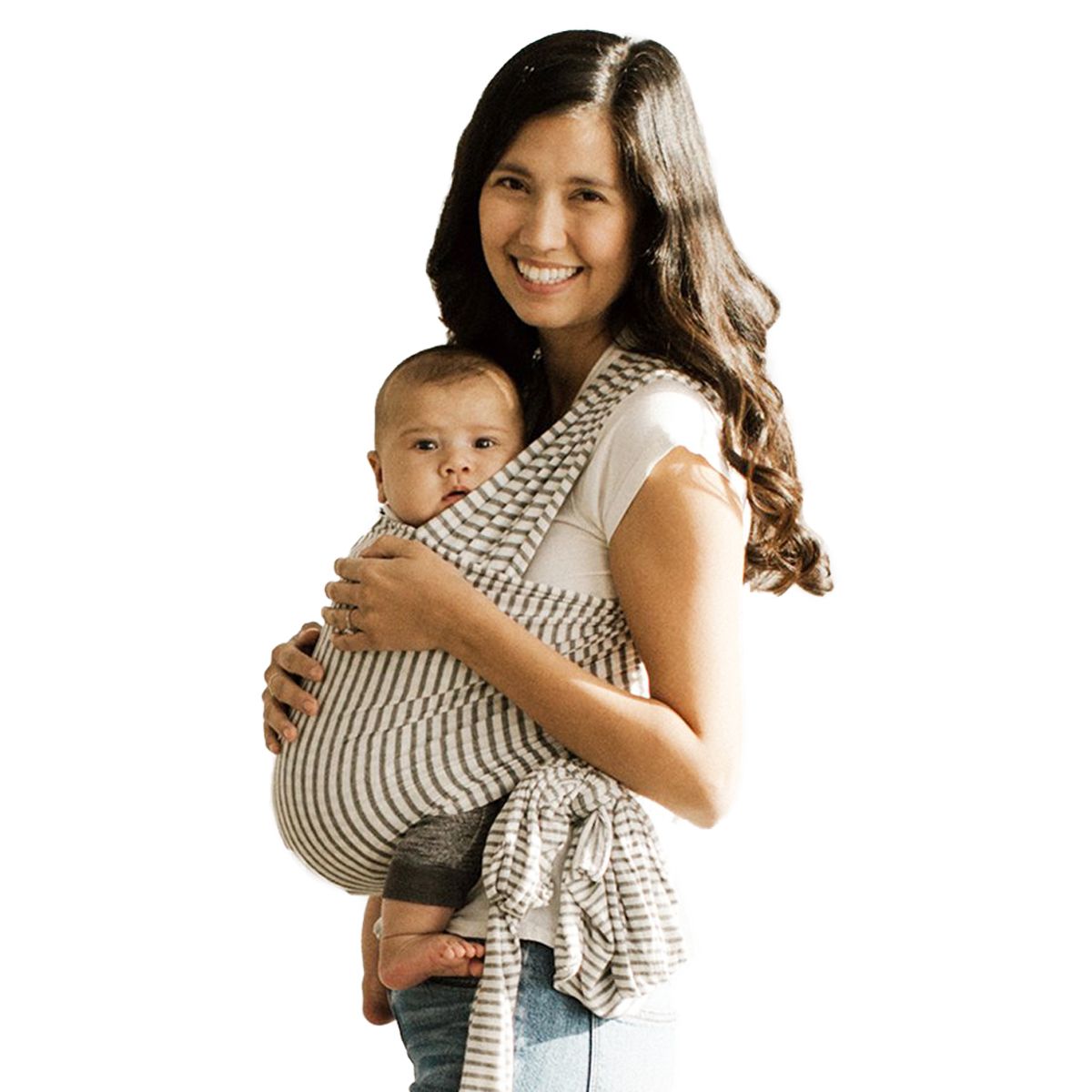 Solly Baby New Standard Wrap Carrier - Natural & Grey Stripe (Color: Natural and Grey Stripe) | The Tot