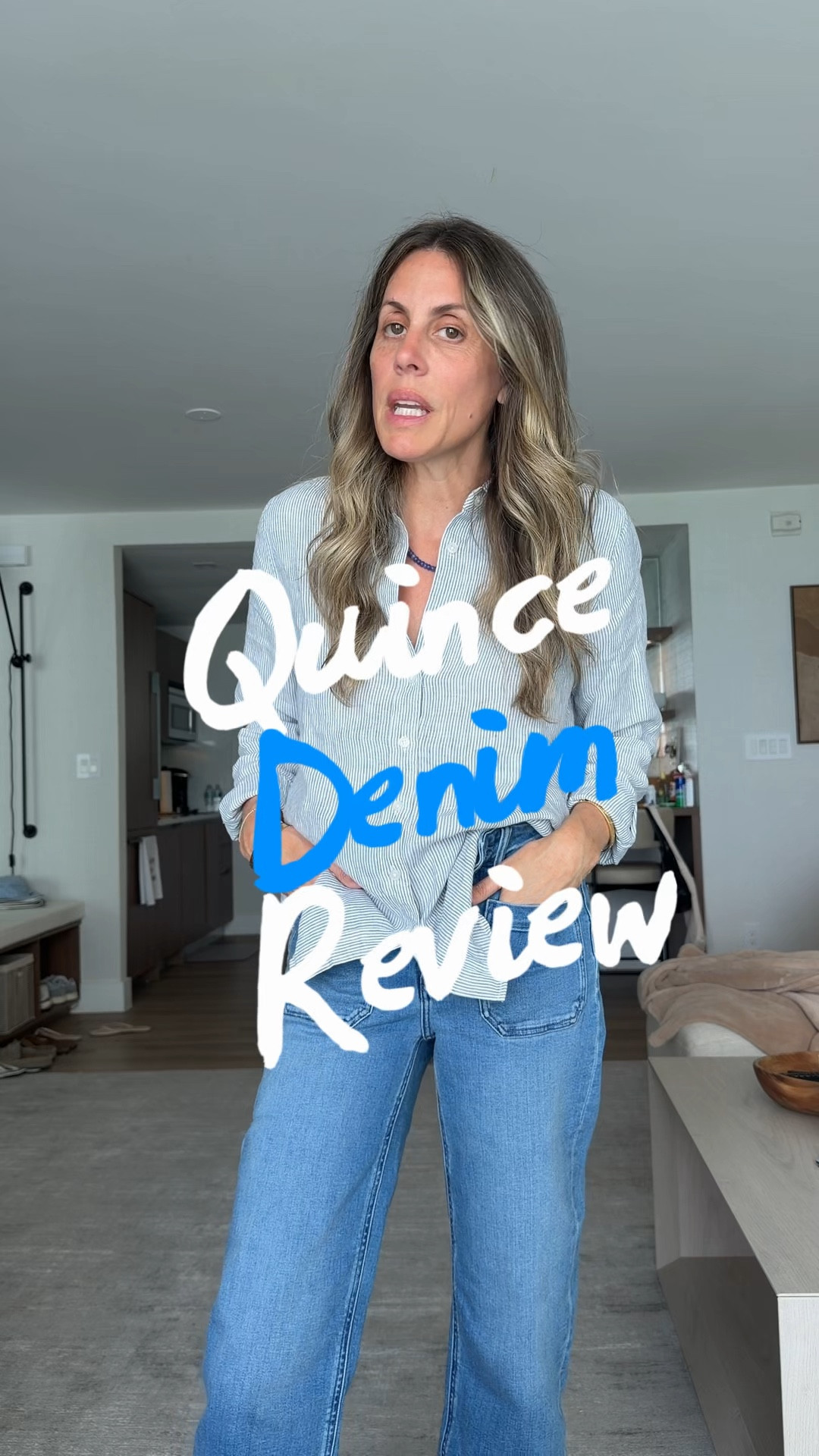 Real time @Quince denim review….#quincepartner 

#LTKgrwm #LTKdayinmylife #LTKOver40