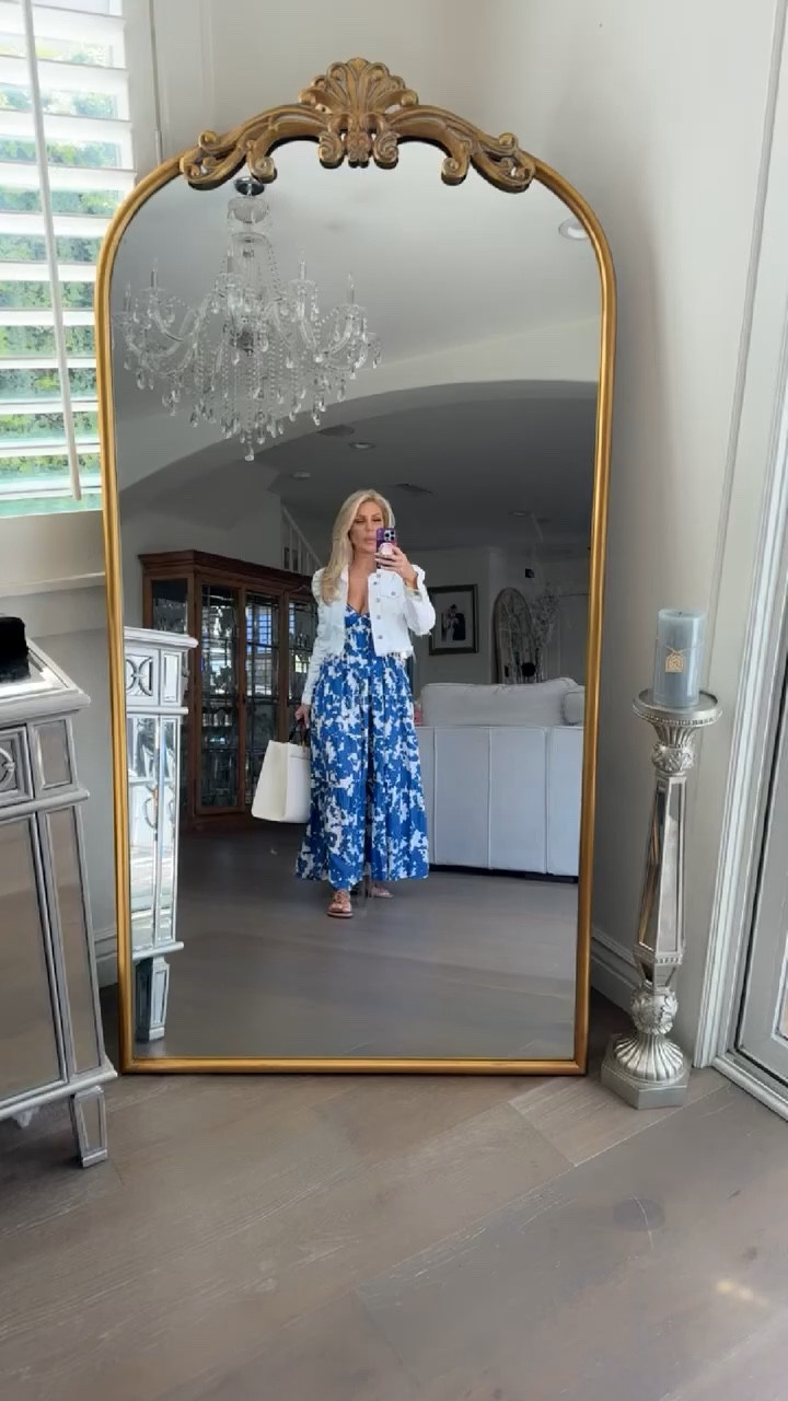 Gorgeous blue and white flowy dress from #Abercrombie This dress is so flowy and beautiful and comfortable and is the perfect sundress for Summer! I paired it with my white jean jacket that I link similar jackets too for you. I am wearing a size small and am 5’6 ❤️ It has adjustable straps in the back to help it fit to your exact height! 🙌🏻

Abercrombie summer dress | blue floral dress | brunch outfit | styling tip

#LTKOver40 #LTKVideo #LTKStyleTip