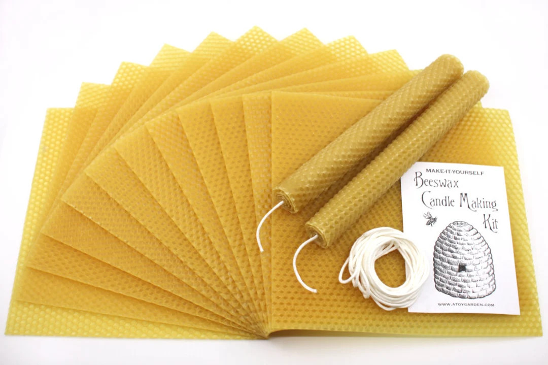 Natural Beeswax Candle Making Kit for 12 Candles Waldorf Candle Rolling - Etsy | Etsy (US)