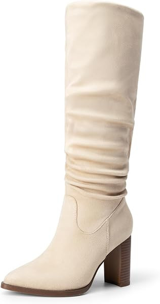 DREAM PAIRS Women's High Chunky Heel Knee High Boots | Amazon (US)