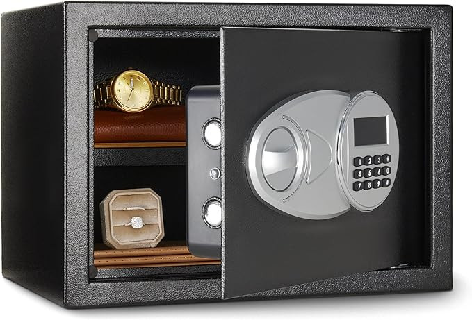 Amazon Basics Steel Security Safe and Lock Box with Electronic Keypad, for Cash, Jewelry, Documen... | Amazon (US)