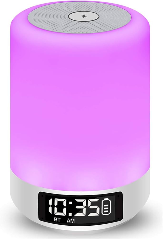 YSD Bedside Lamp with Bluetooth Speaker, Touch Sensor Table Lamp, Dimmable Warm White Light & Col... | Amazon (US)