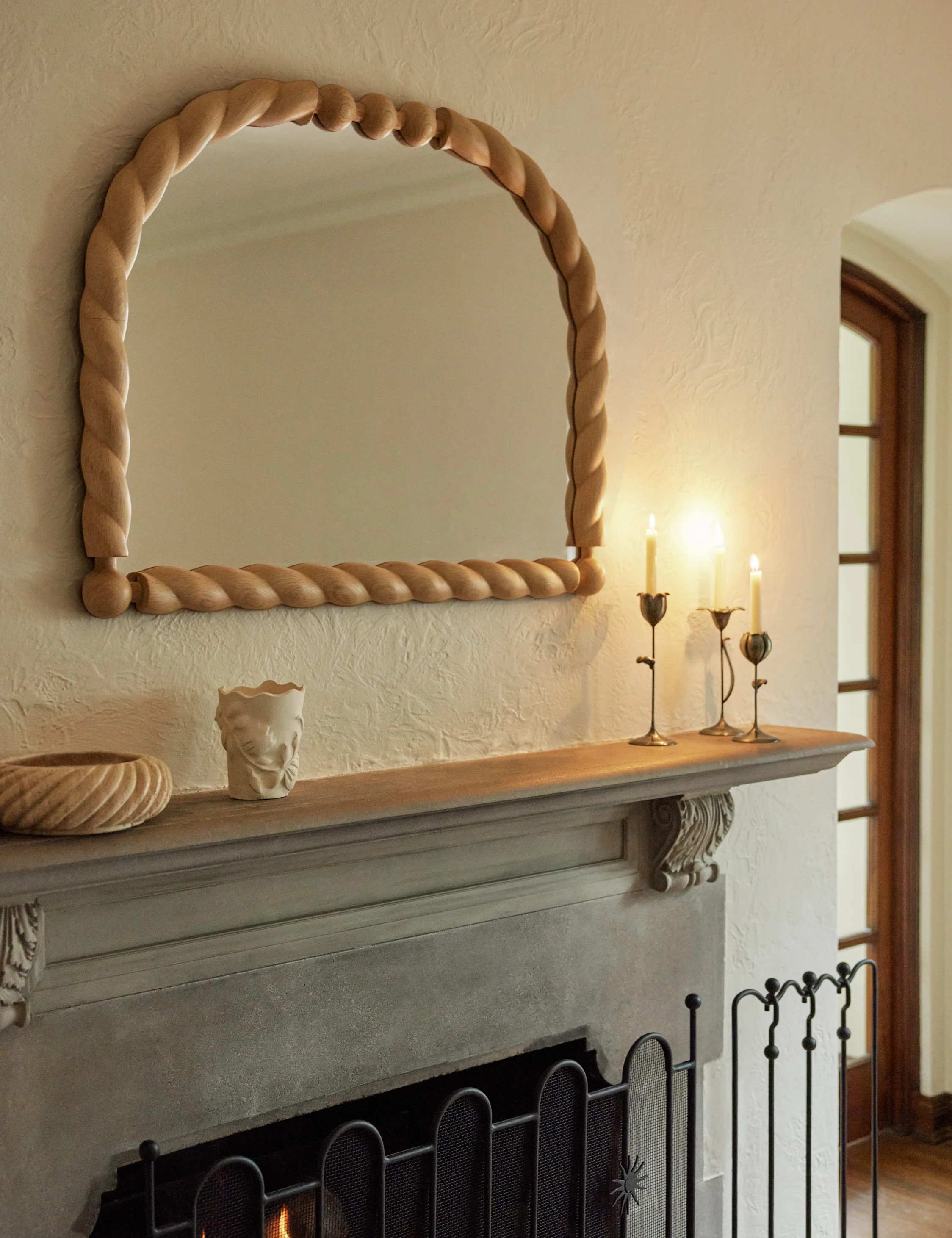 Braided Mantel Mirror by Sarah Sherman Samuel, Natural | Lulu and Georgia 
