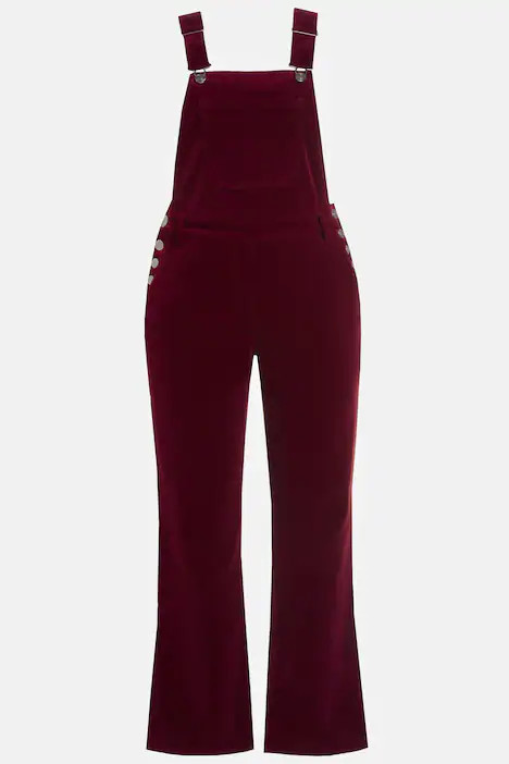 Corduroy Flared Hem Stretch Overalls | Ulla Popken - US & CA