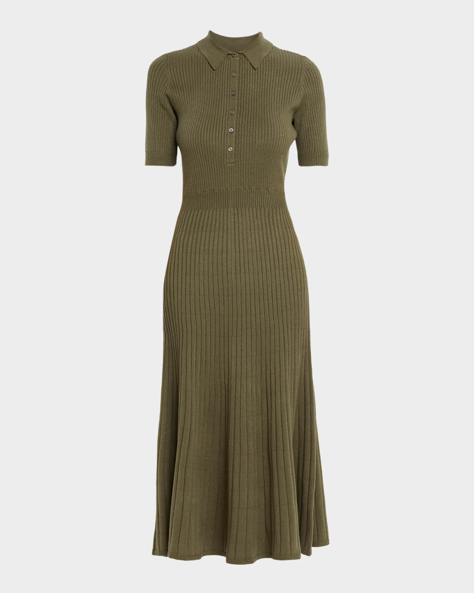 Mathilda Short-Sleeve Rib-Knit Dress | Neiman Marcus