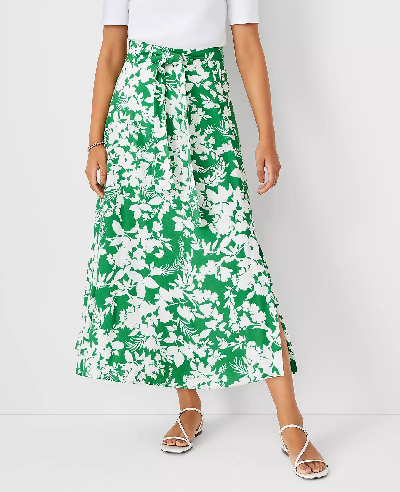 Floral Tie Waist Maxi Skirt | Ann Taylor (US)