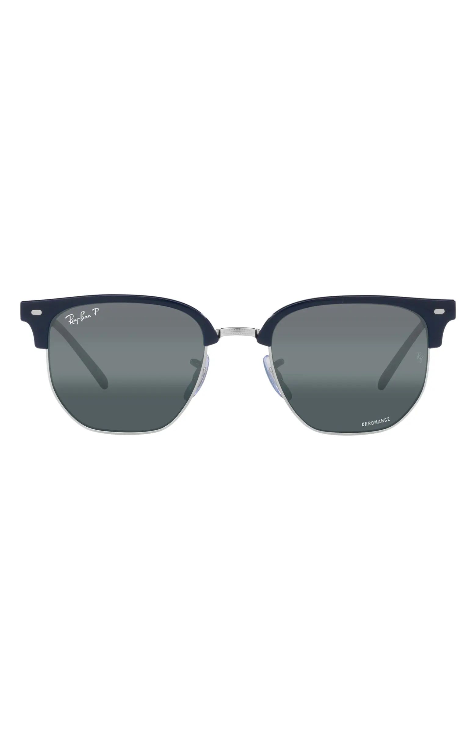 New Clubmaster 55mm Mirrored Polarized Irregular Sunglasses | Nordstrom