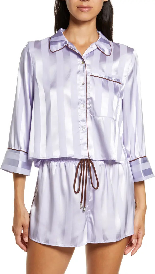 Pillow Talk Satin Stripe Short Pajamas | Nordstrom