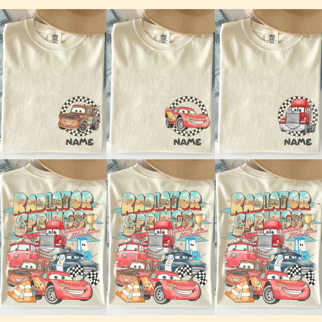 Custom Disney Cars Shirt, Pixar Lightning McQueen Tee, Tow Mater Tee, Radiator Springs Shirt, Dis... | Etsy (US)